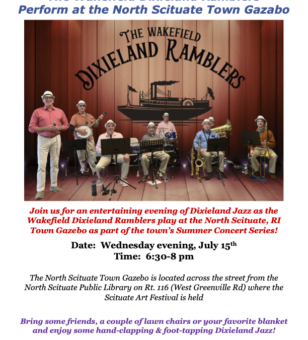 Wakefield Dixieland Ramblers play the North Scituate Town Gazebo!